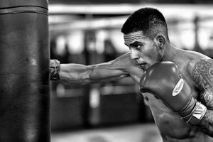 Jose Benavidez Striking Heavy Bag